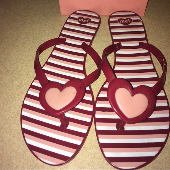melissa heart flip flops